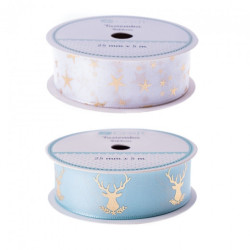 DP Craft white christmas ribbon 25mm x 5m Christmas tree