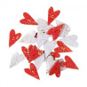 DP Craft mix of wooden buttons with hearts 2 x 3,2 cm 24 pcs red and w