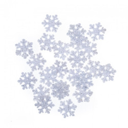 DP Craft śnieżynki z brokatem 2,4 cm 24 szt białe - sklep plastyczny -