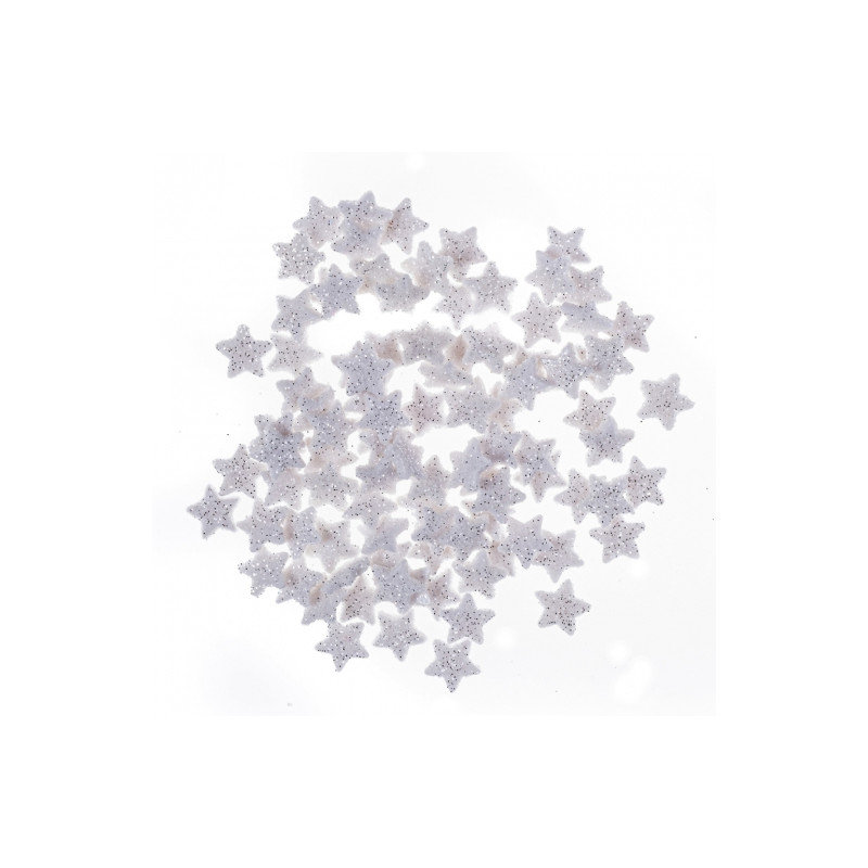 DP Craft gwiazdki z brokatem 1,1 cm 96 szt białe - sklep plastyczny -