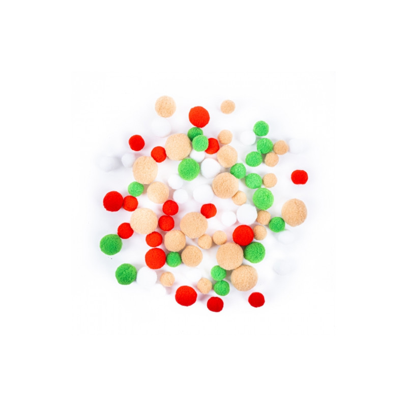 DP Craft plush pompoms mix jolly christmas 80 pcs