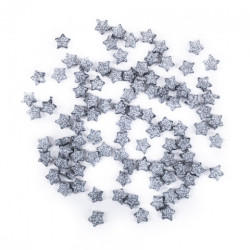 DP Craft gwiazdki z brokatem 1 cm 96 szt srebrne - sklep plastyczny -