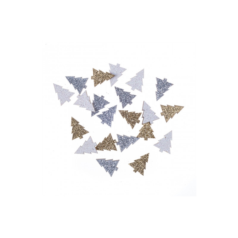 DP Craft kształty z drewna choinki brokatowe dwustronne 1,5 x 2 cm 21