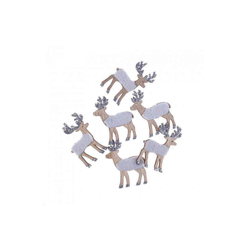 DP Craft shapes of fawn wood self-adhesive with fur and glitter 4 x 4.
