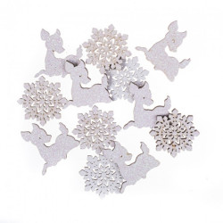DP Craft shapes of deer wood and self-adhesive snowflakes with glitter