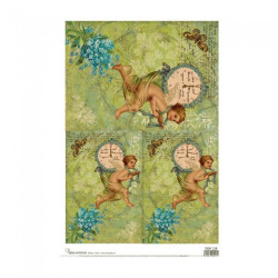 Calambour digital papier ryżowy do decoupage aniołki zegar DGR 118 32x