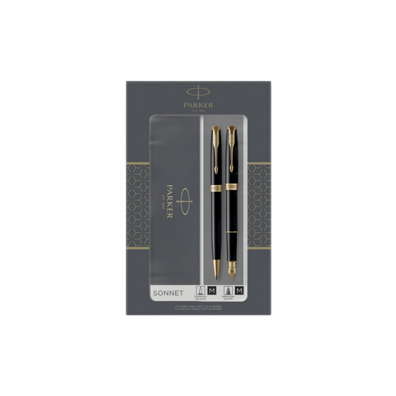 Parker sonnet black gt fountain pen and ballpoint pen