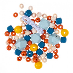 DP Craft drewniane koraliki kolorowe dusty pastel 80 szt - sklep plast