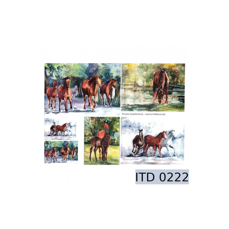 Papier do decoupage konie 996-0222/A3 - sklep plastyczny - szał dla pl