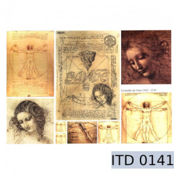 Leonardo da Vinci decoupage paper A3