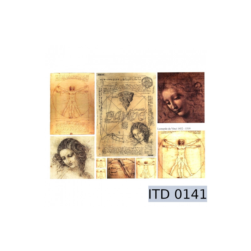 Leonardo da Vinci decoupage paper A3