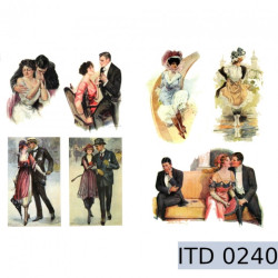Papier do decoupage retro zakochani 996-0240/A3 - sklep plastyczny - s