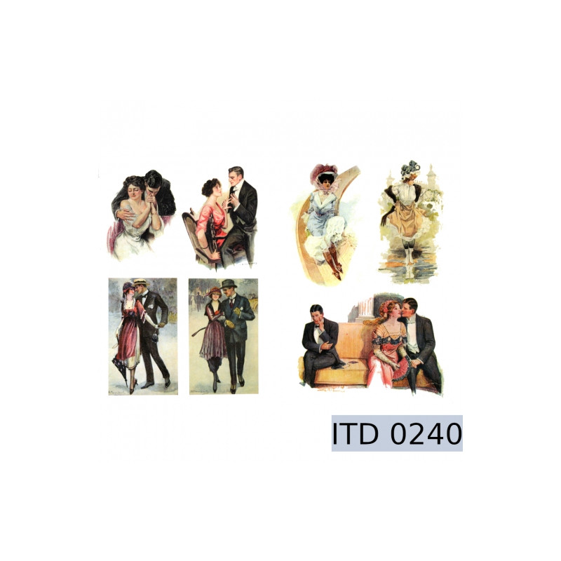 Retro decoupage paper with lovers 996-0240 / A3
