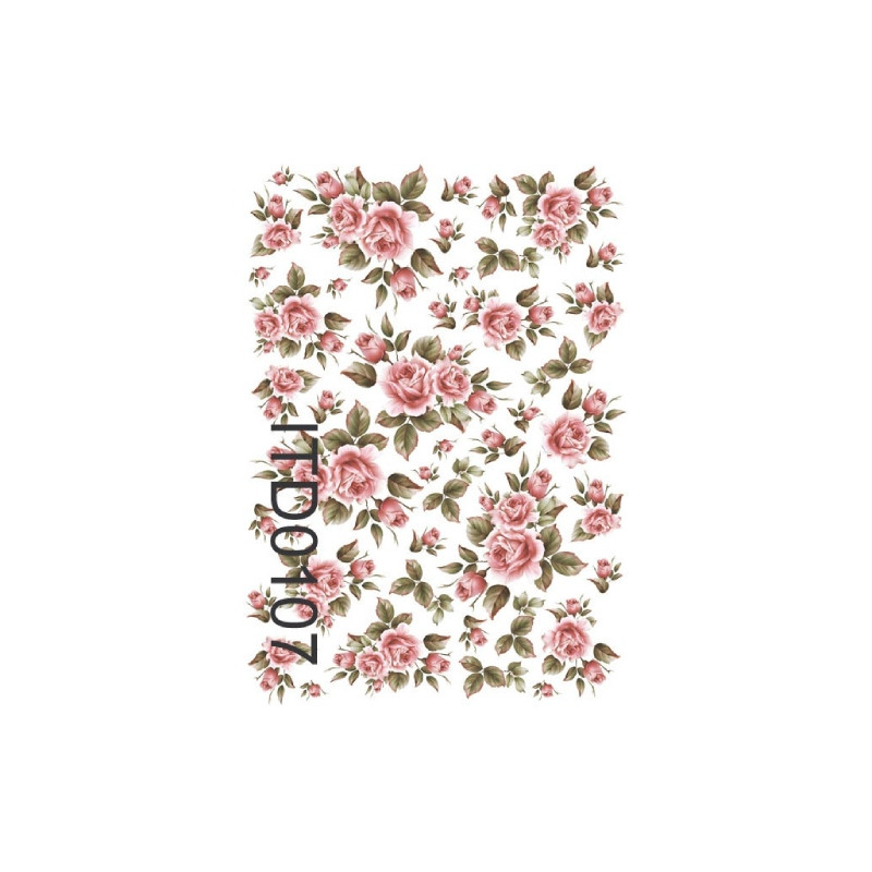 Papier do decoupage różowe róże 996-0107/A3 - sklep plastyczny - szał