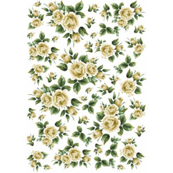 Yellow roses decoupage paper A4