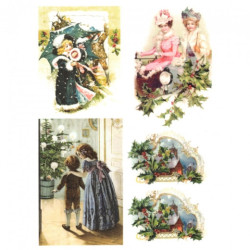 Rice decoupage paper christmas kids A4 ITD R771
