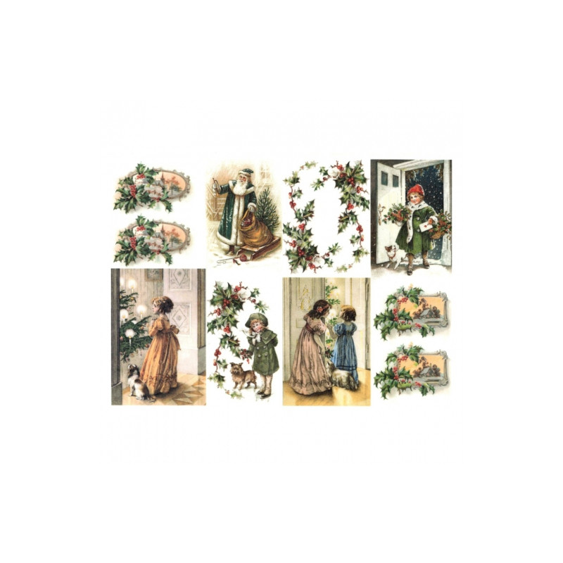Rice decoupage paper christmas kids A4 ITD R769