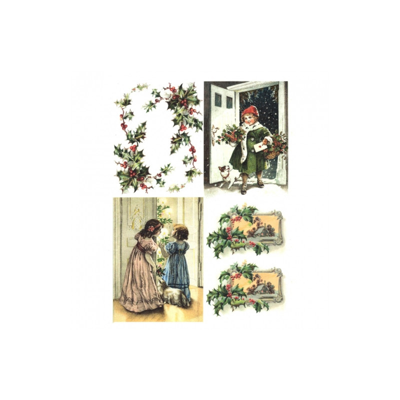 Papier ryżowy do decoupage boże narodzenie dzieci A4 ITD R768- sklep p