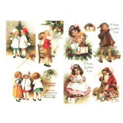 Papier ryżowy do decoupage boże narodzenie dzieci A4 ITD R775- sklep p