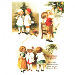 Papier ryżowy do decoupage boże narodzenie dzieci A4 ITD R773- sklep p