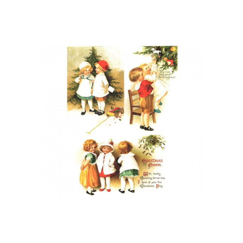 Papier ryżowy do decoupage boże narodzenie dzieci A4 ITD R773- sklep p