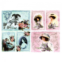 Decoupage paper A3 ITD 0325 vintage portraits