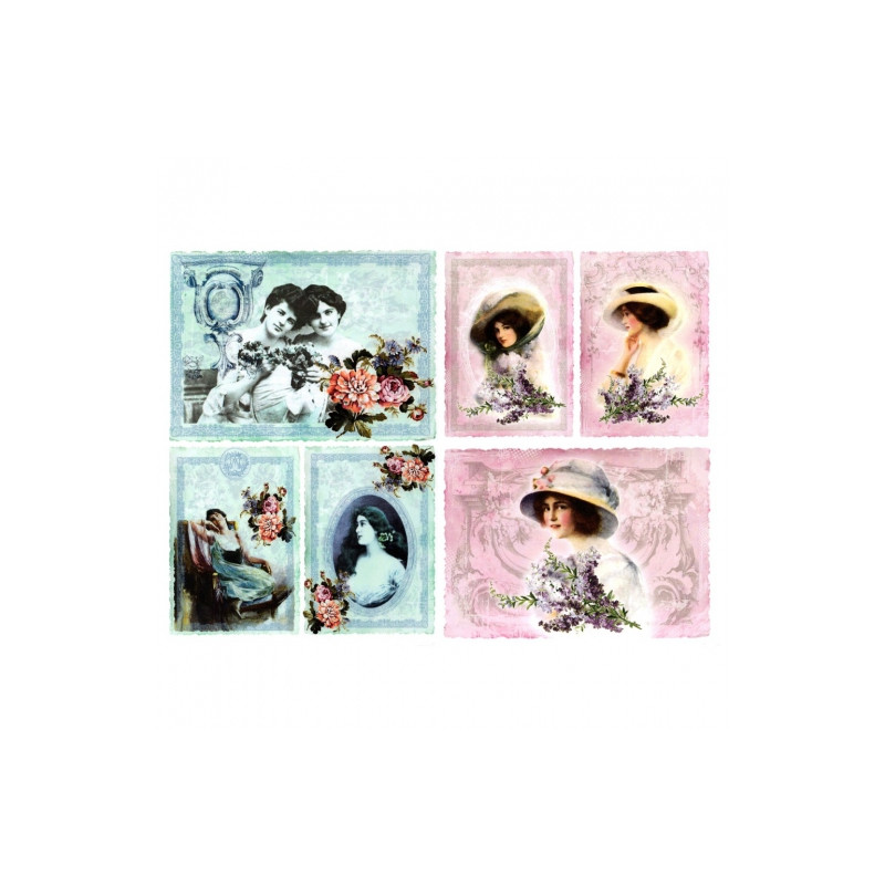 Papier do decoupage A3 ITD 0325 vintage portrety - sklep plastyczny -