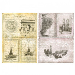 Papier do decoupage A3 ITD 0327 paryż londyn - sklep plastyczny - szał