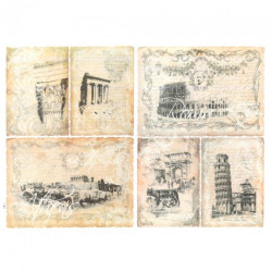 Papier do decoupage A3 ITD 0328 rzym ateny - sklep plastyczny - szał d