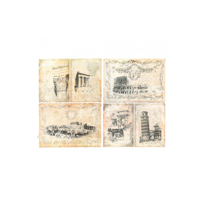 Papier do decoupage A3 ITD 0328 rzym ateny - sklep plastyczny - szał d