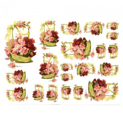 Papier do decoupage A3 ITD 0335 róże w koszach - sklep plastyczny - sz