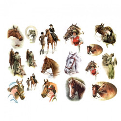 Papier do decoupage A3 ITD 0338 konie - sklep plastyczny - szał dla pl