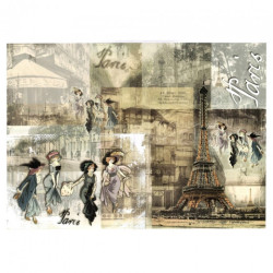 Papier do decoupage A3 ITD 0340 paryż retro - sklep plastyczny - szał