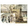 Papier do decoupage A3 ITD 0340 paryż retro - sklep plastyczny - szał
