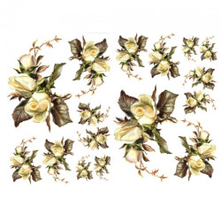 Papier do decoupage A3 ITD 0351 biała róża - sklep plastyczny - szał d