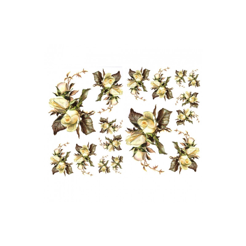 Decoupage paper A3 ITD 0351 white rose