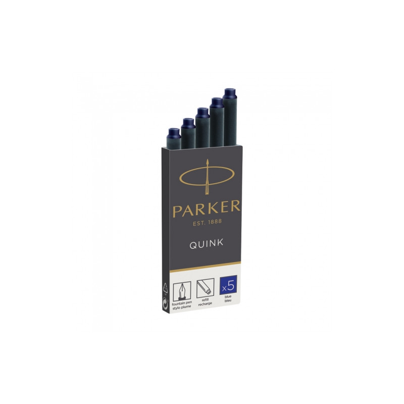 Parker blue fountain pen cartridges 5 pcs