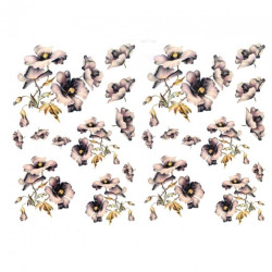 Papier do decoupage A3 ITD 0356 fioletowe maki - sklep plastyczny - sz