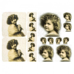 Decoupage paper vintage baby portrait A3 ITD 0358