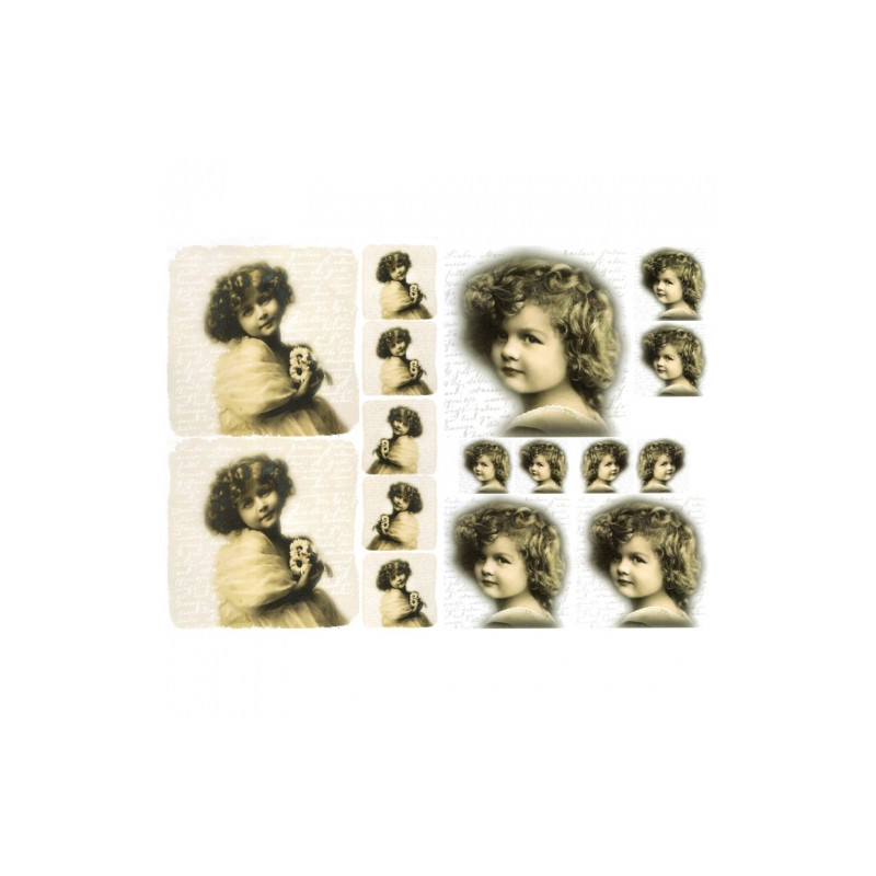 Decoupage paper vintage baby portrait A3 ITD 0358