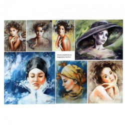 Decoupage paper A3 ITD 0365 woman portrait