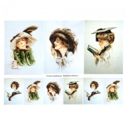 Papier do decoupage A3 ITD 0374 kobieta portret - sklep plastyczny - s