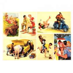 Papier do decoupage A3 ITD 0379 retro old postcards - sklep plastyczny