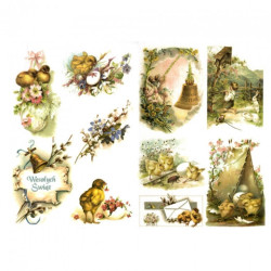Decoupage paper A3 ITD 0387 easter spring