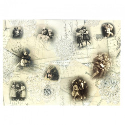 Papier do decoupage vintage dzieci A3 ITD 0482 - sklep plastyczny - sz
