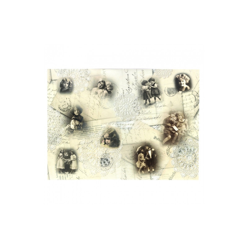 Papier do decoupage vintage dzieci A3 ITD 0482 - sklep plastyczny - sz