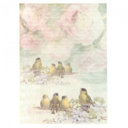 Decoupage paper A3 ITD 0485 birds flowers