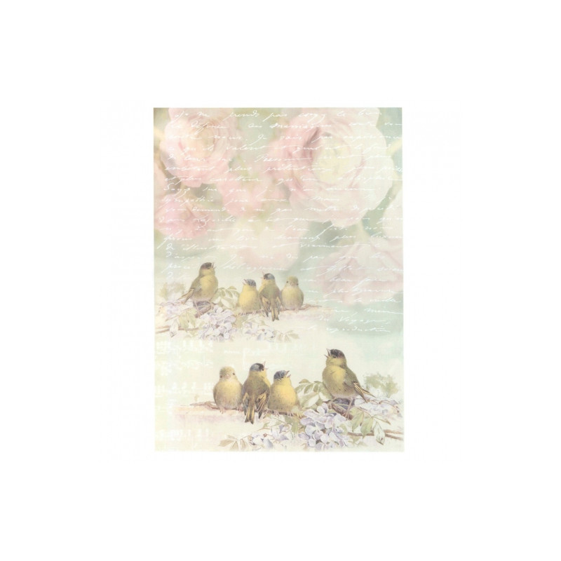 Decoupage paper A3 ITD 0485 birds flowers