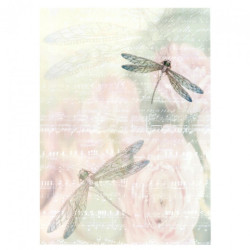 Papier do decoupage A3 ITD 0487 ważka kwiaty - sklep plastyczny - szał