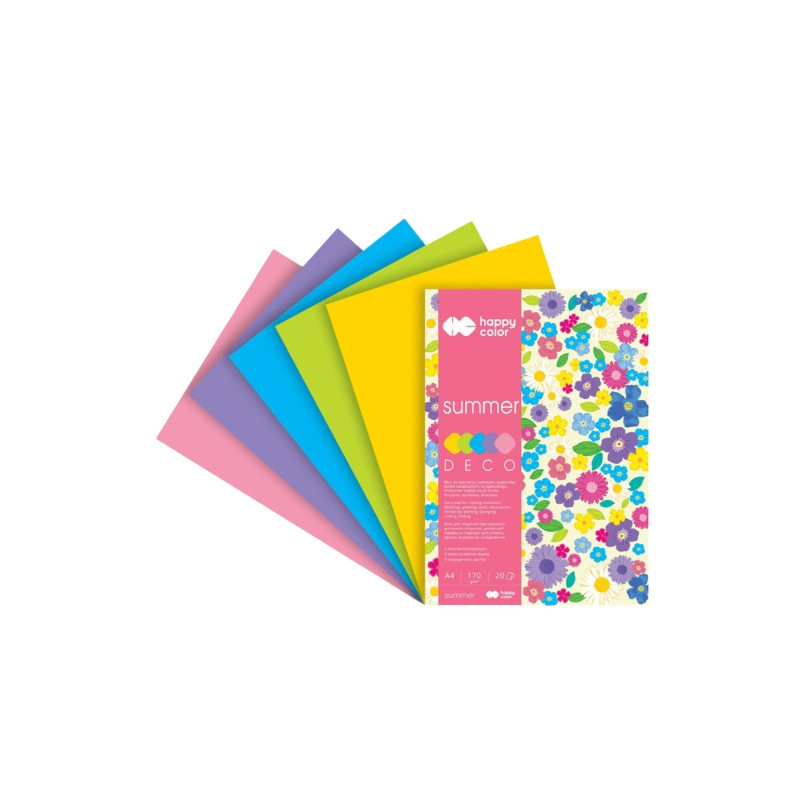 Block Happy Color deco summer 5 colors A4 170 g 20 sheets